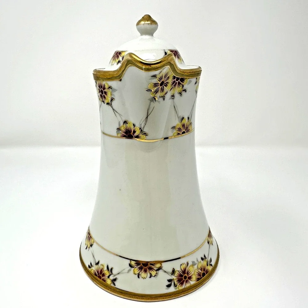Antique‎ Nippon Hand Painted Chocolate Pot Floral Gold Gilt Japan Porcelain